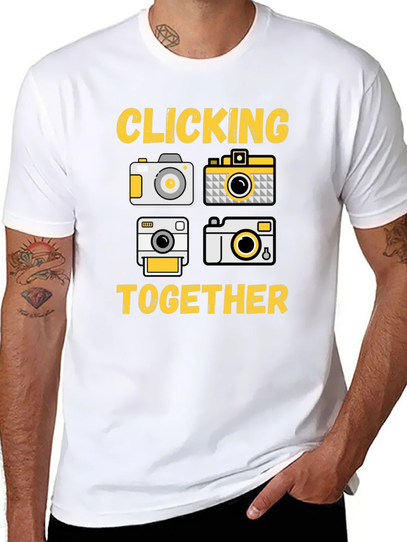 Clicking Together Camera Graphic T-Shirt