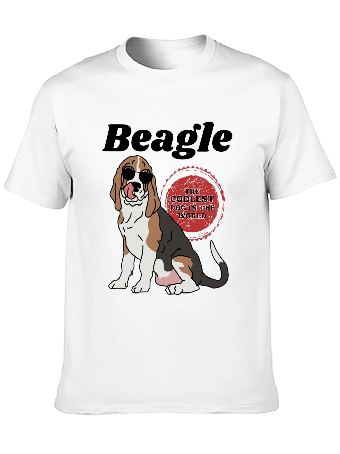 Cool Beagle Dog Graphic Tee - Black