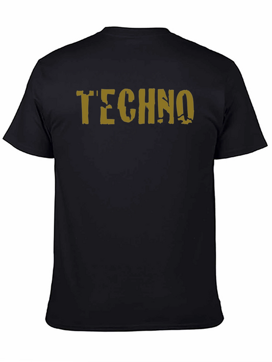 Techno Graphic Print T-Shirt - Black