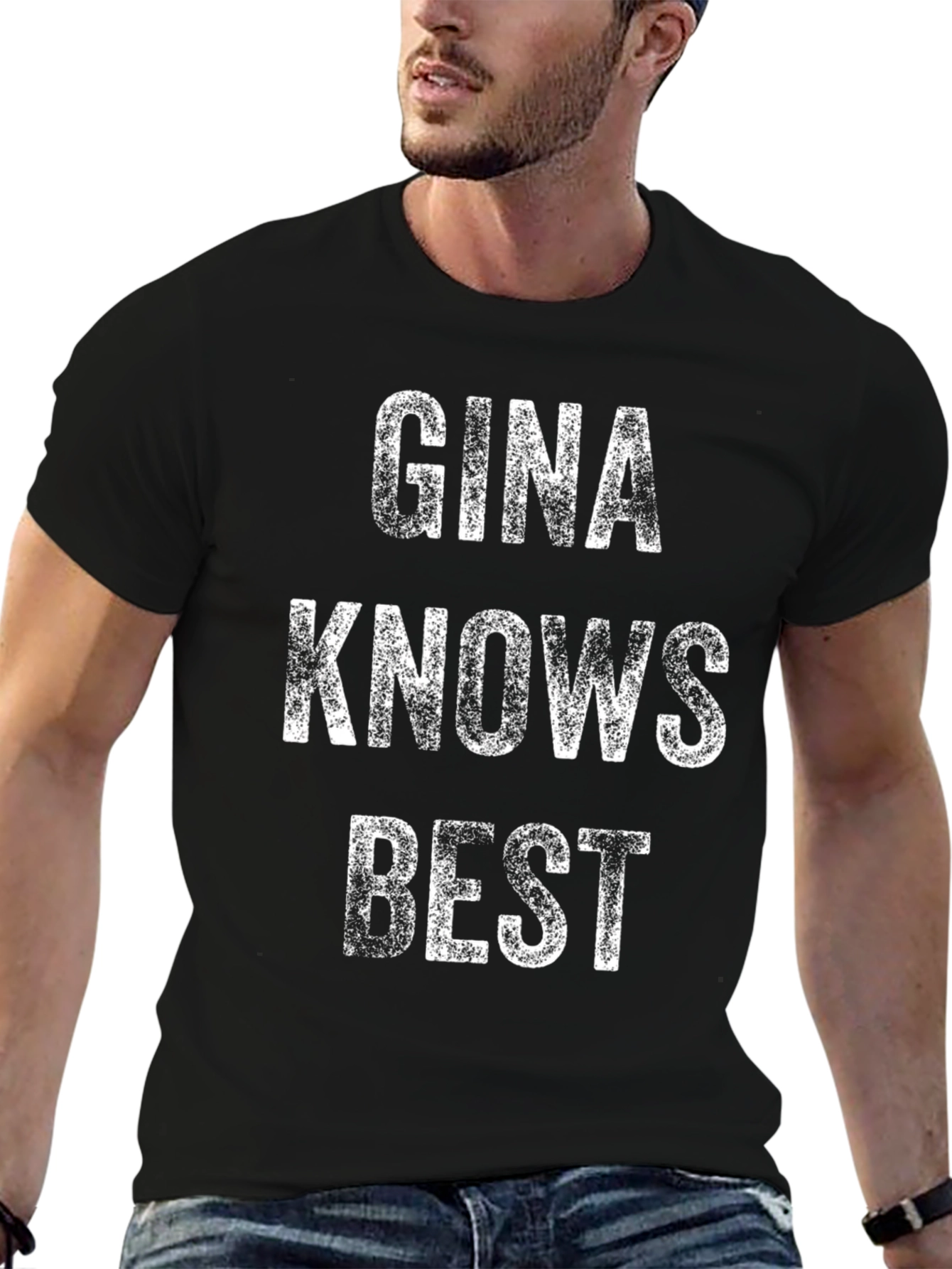 Gina Knows Best Black Graphic Tee