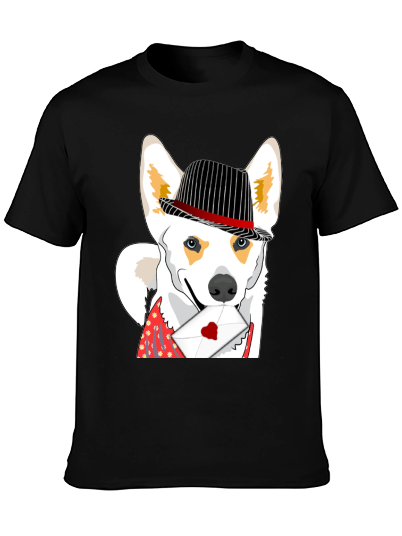 Dog in Hat Valentines T-Shirt