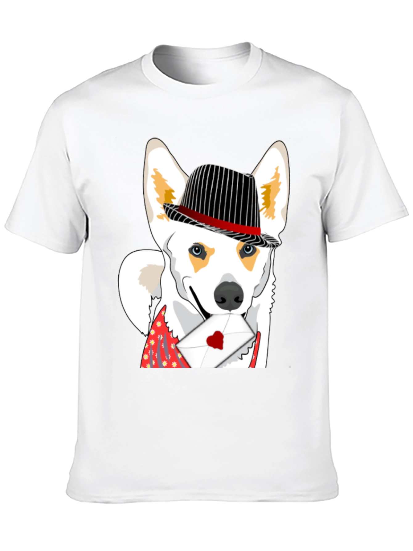 Dog in Hat Valentines T-Shirt