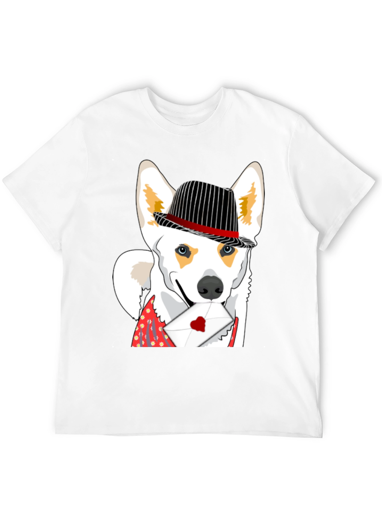 Dog in Hat Valentines T-Shirt