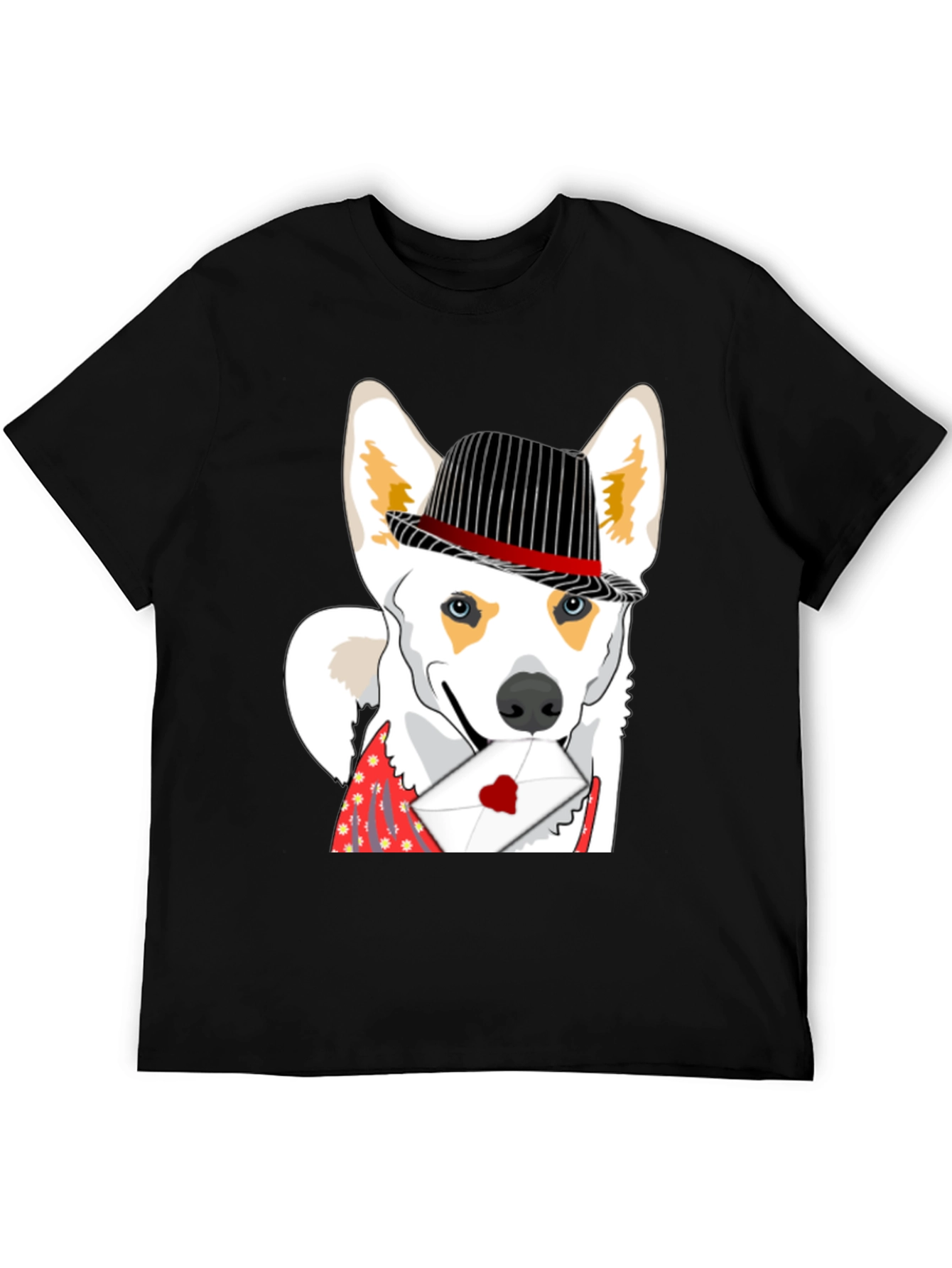 Dog in Hat Valentines T-Shirt