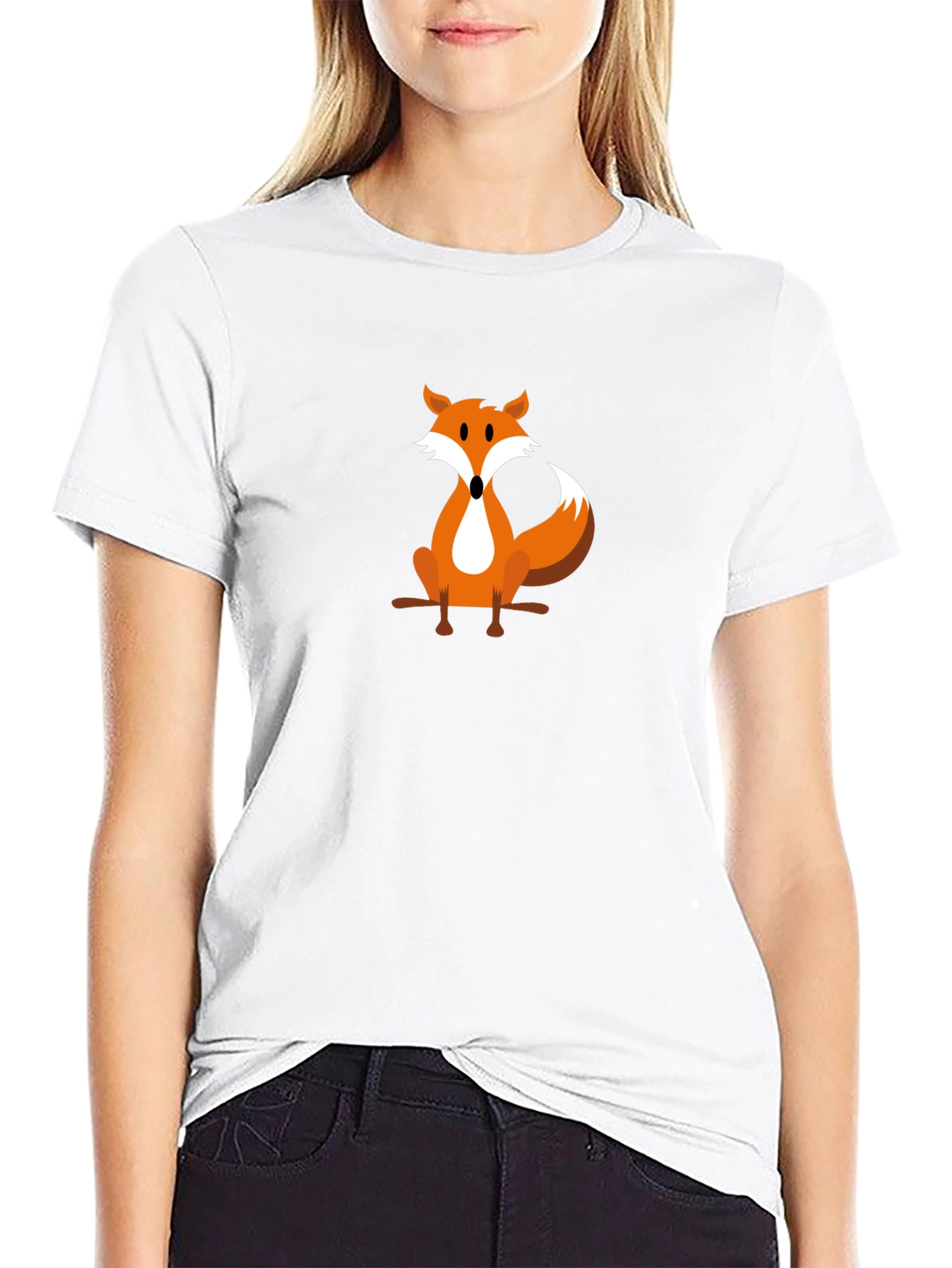 Fox Graphic Tee - Black Cotton T-Shirt