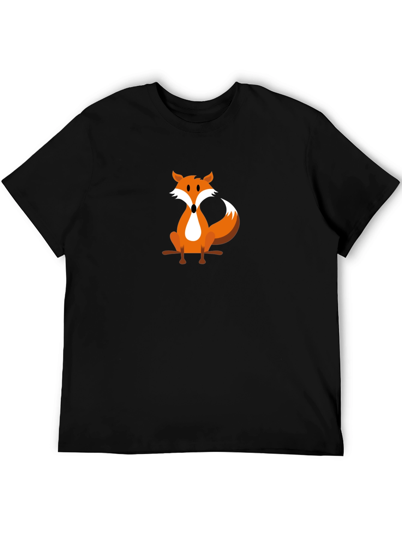 Fox Graphic Tee - Black Cotton T-Shirt