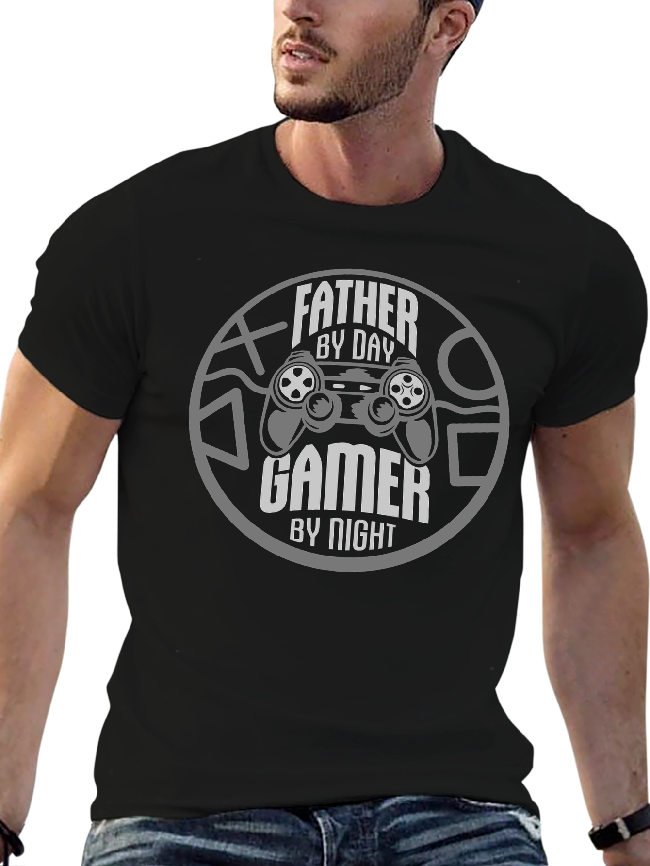 Father By Day Gamer By Night Graphic Tee