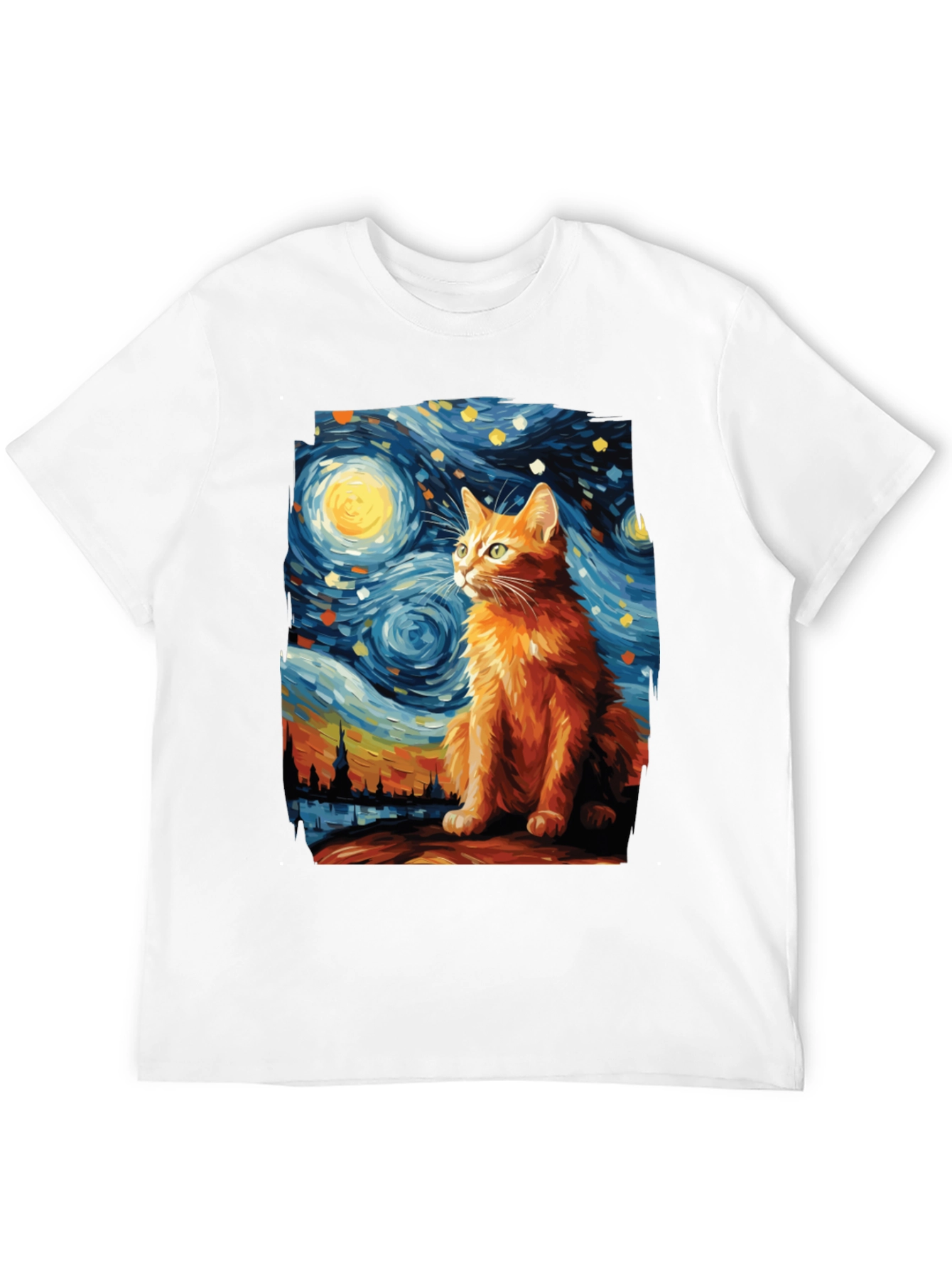Starry Night Cat T-Shirt