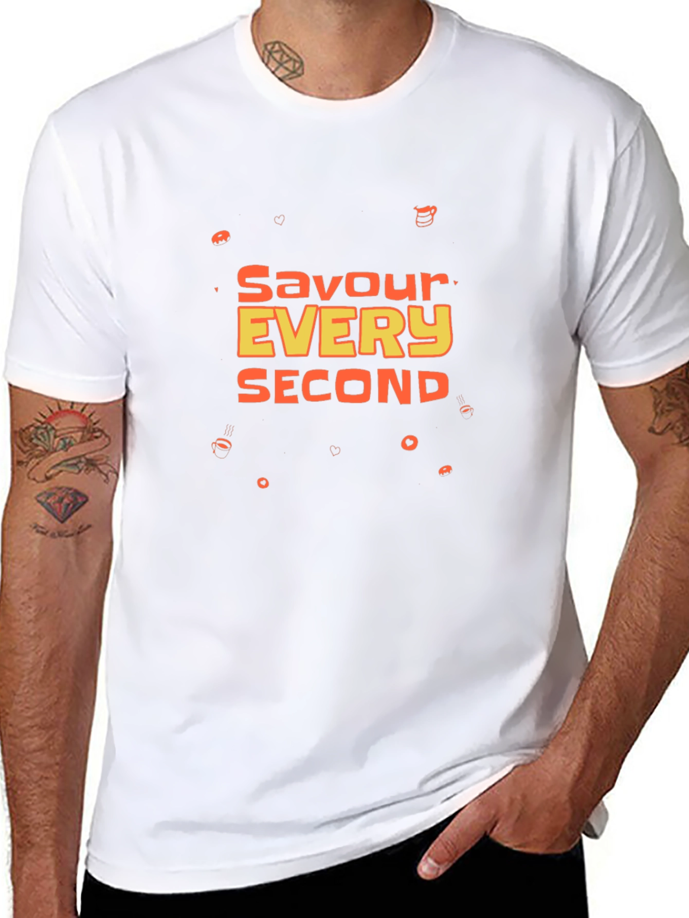 Savour Every Second Graphic Tee - Black