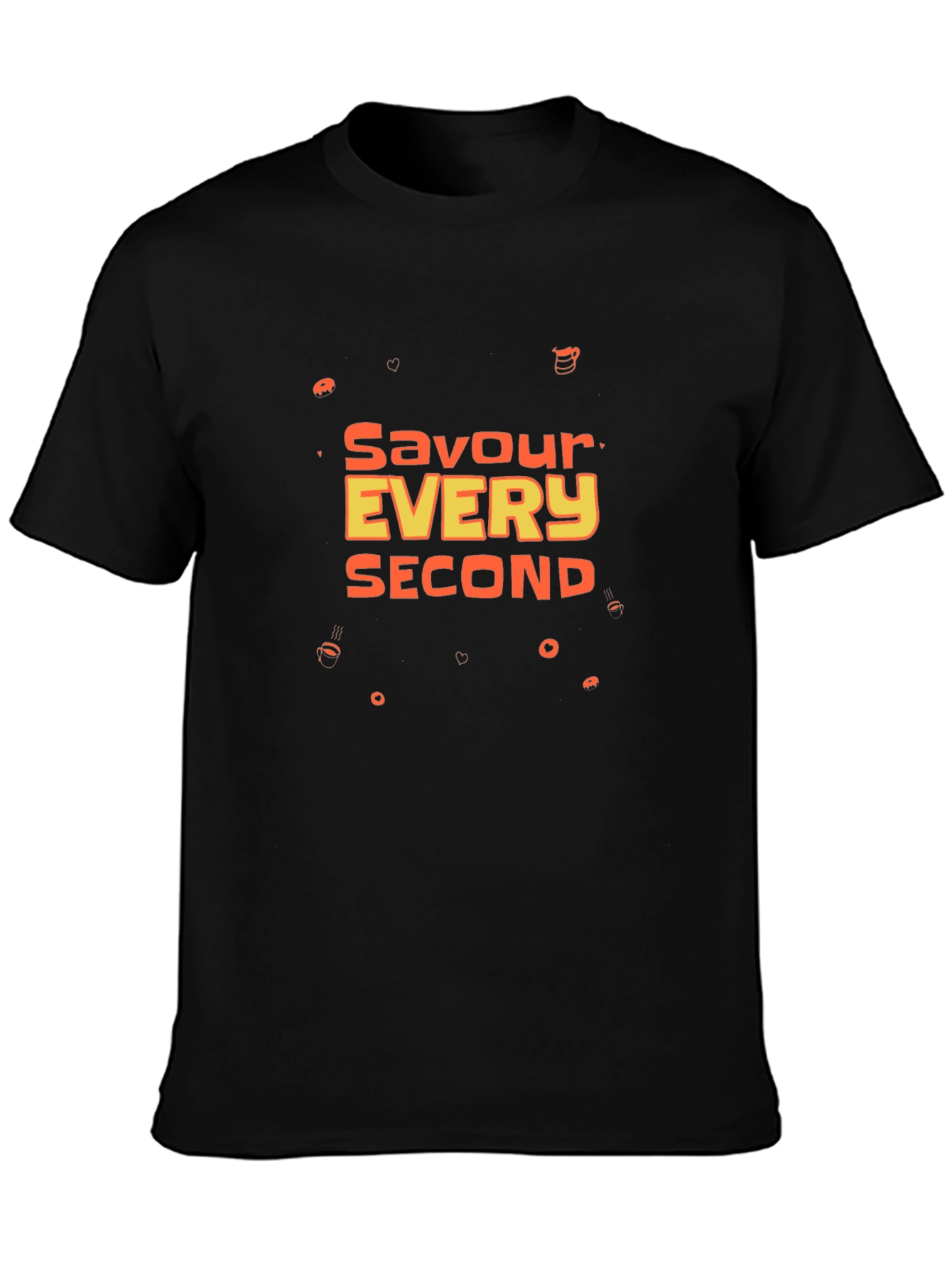 Savour Every Second Graphic Tee - Black