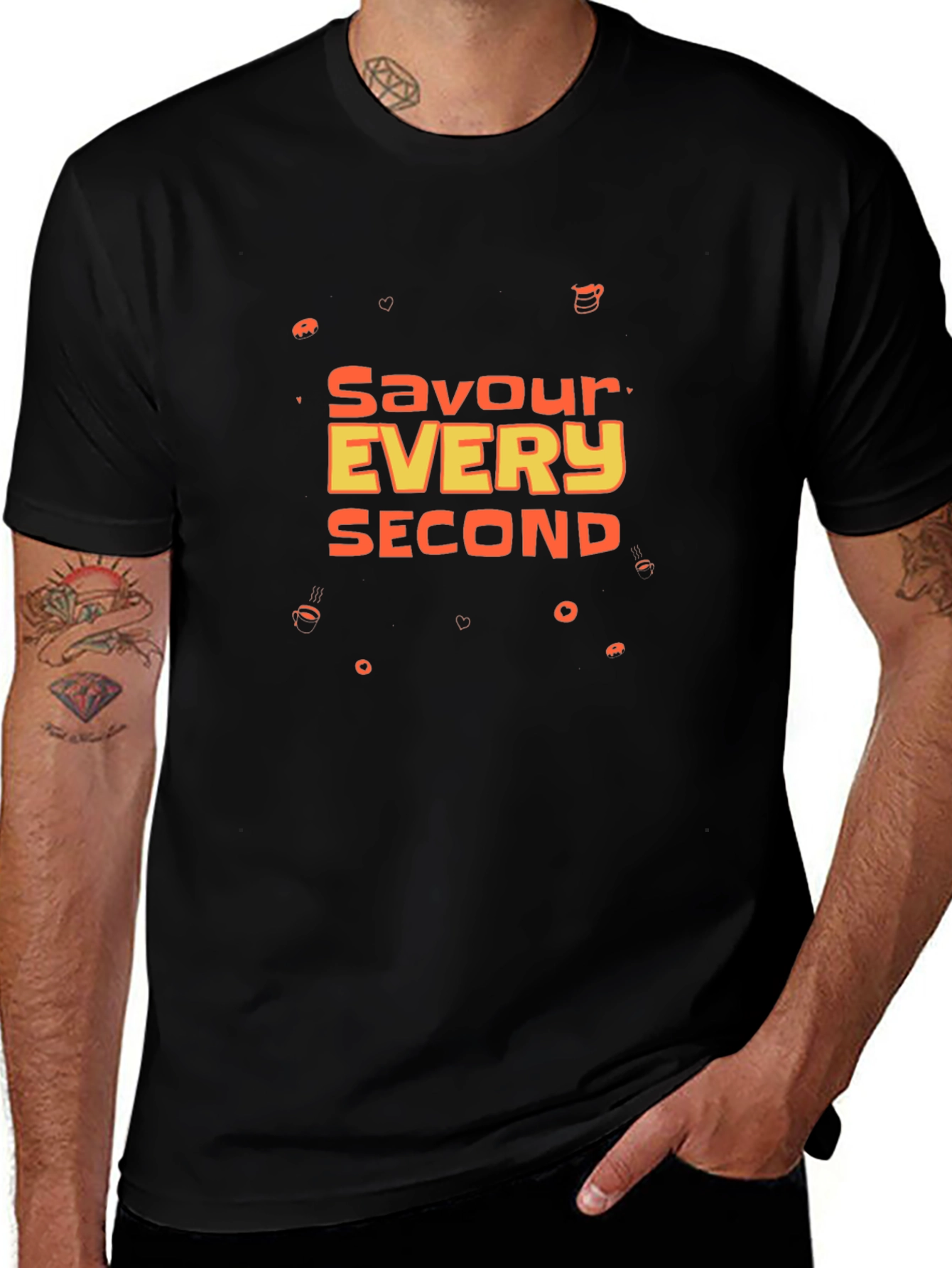 Savour Every Second Graphic Tee - Black