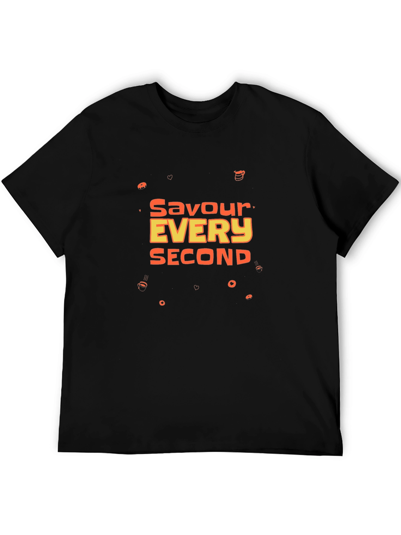 Savour Every Second Graphic Tee - Black