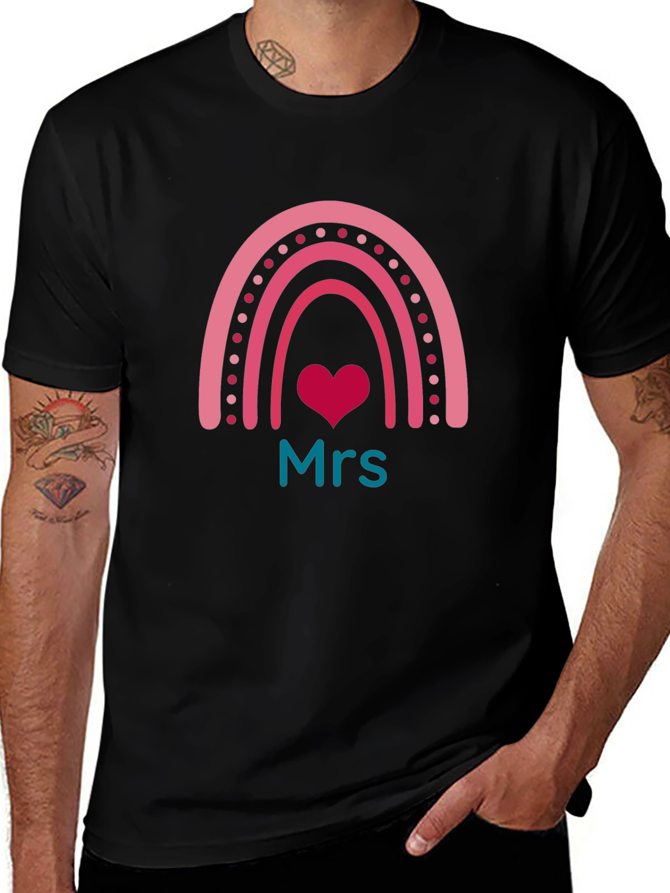 Mrs. Rainbow Heart T-Shirt