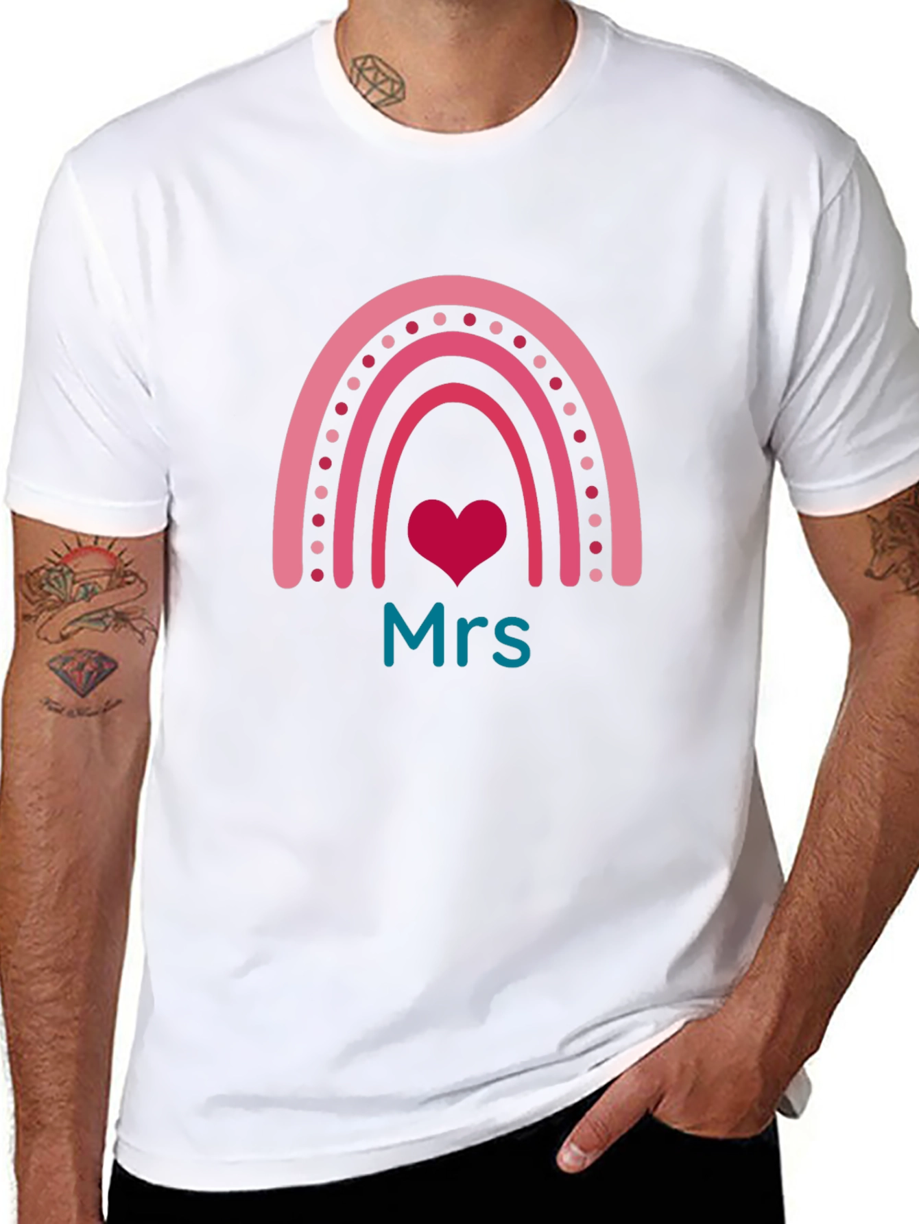 Mrs. Rainbow Heart T-Shirt