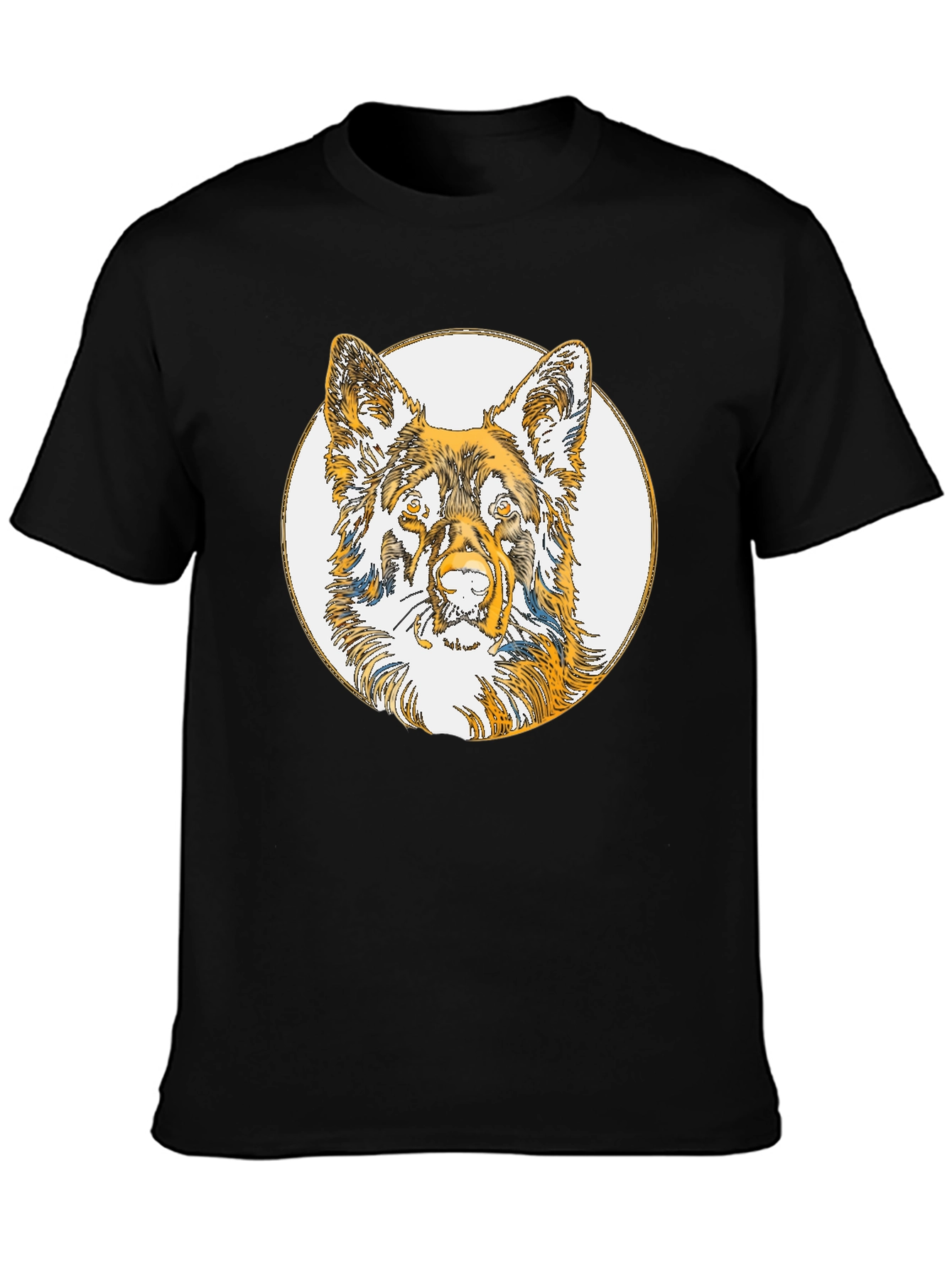 Dog Sketch Tee - Black Cotton Blend