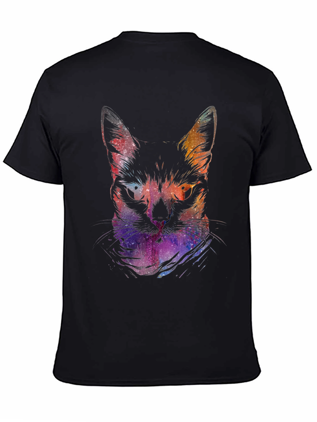 Cosmic Cat Graphic Tee - Black
