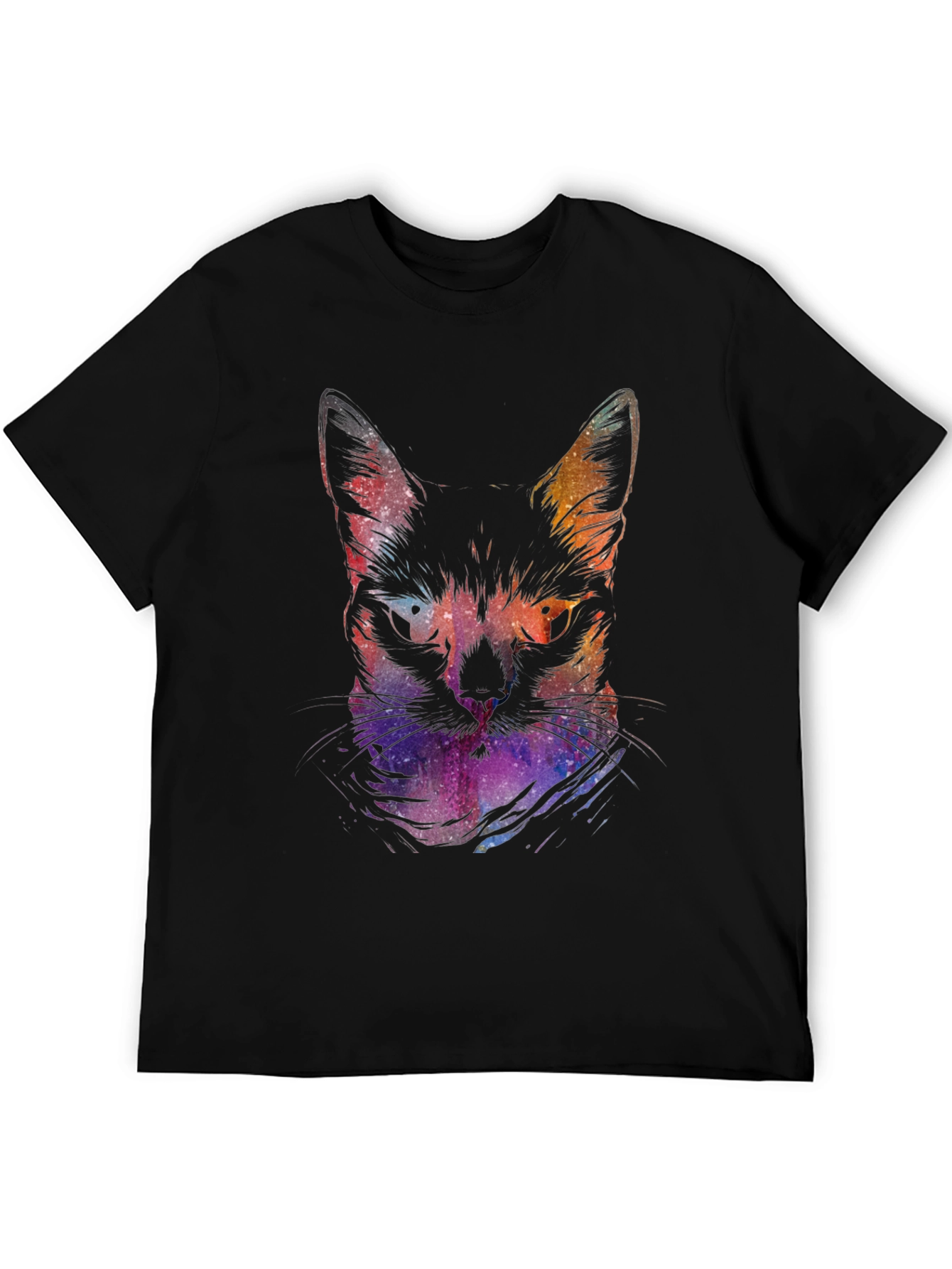 Cosmic Cat Graphic Tee - Black