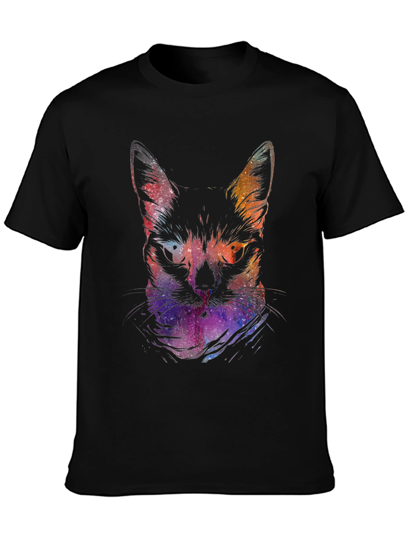 Cosmic Cat Graphic Tee - Black