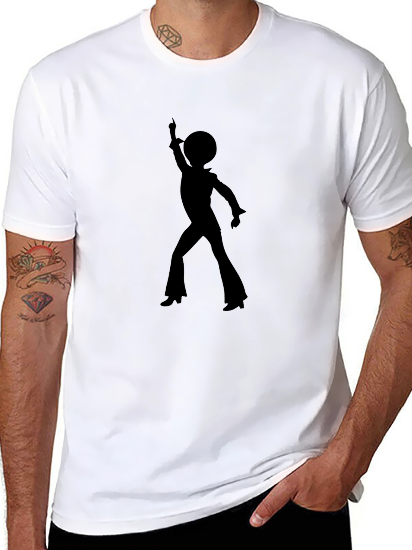 Retro Disco Dancer Graphic Tee - Black