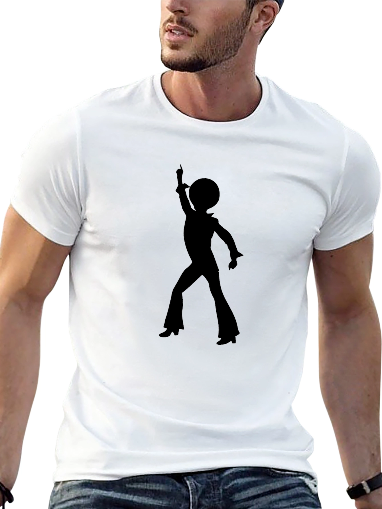 Retro Disco Dancer Graphic Tee - Black