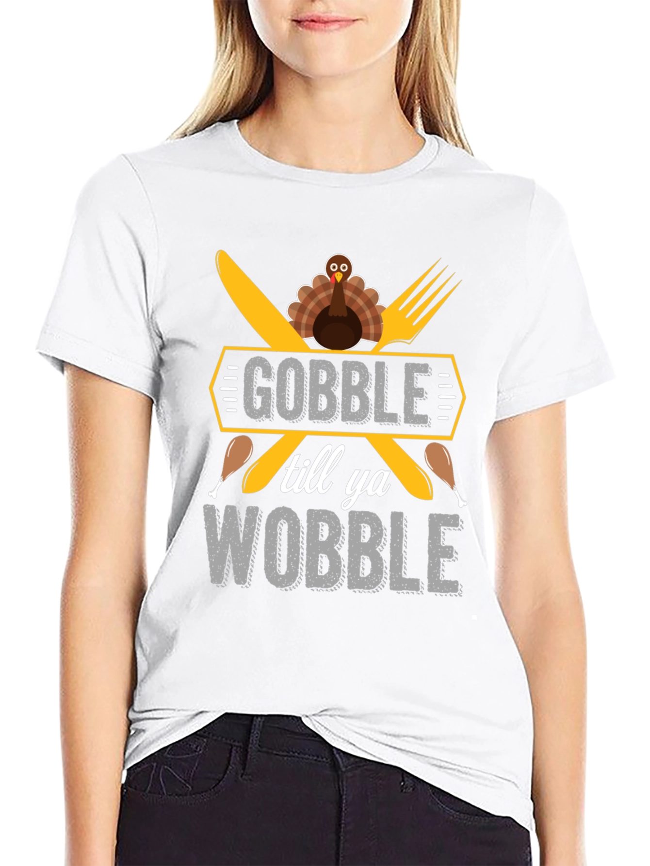 Gobble Till You Wobble Thanksgiving Graphic Tee