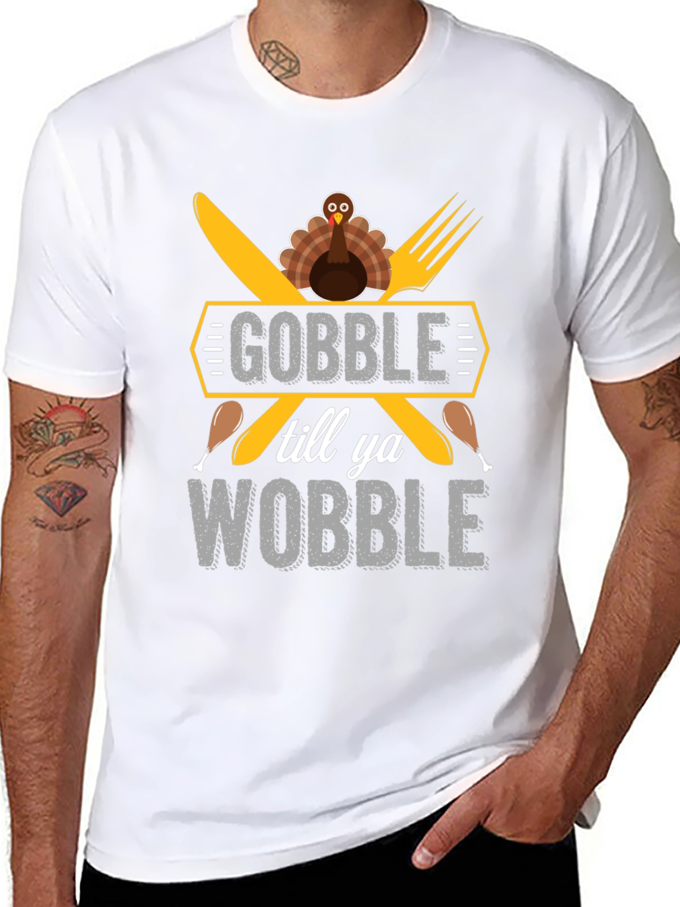 Gobble Till You Wobble Thanksgiving Graphic Tee