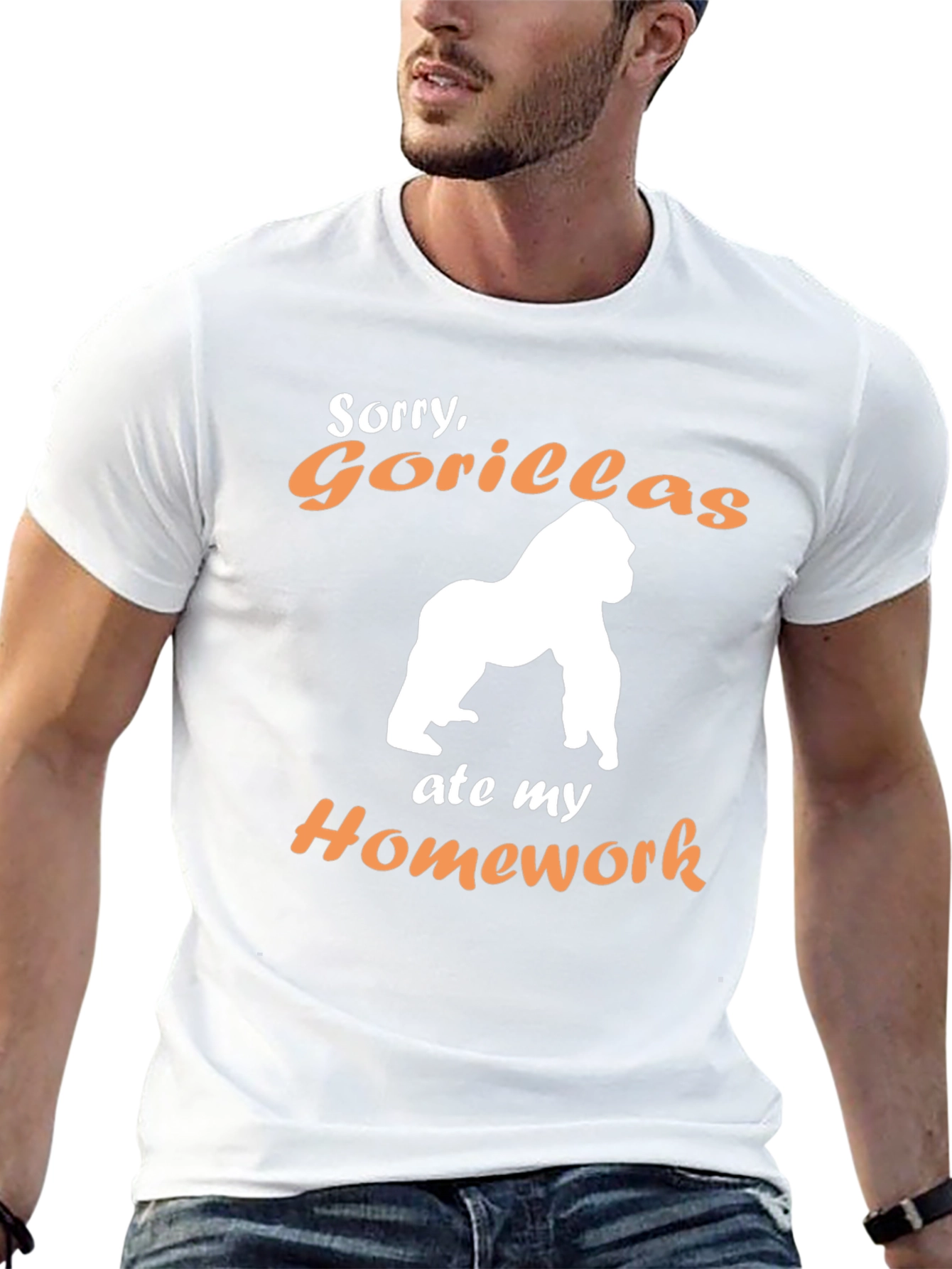 Funny Gorilla Ate My Homework Graphic Tee