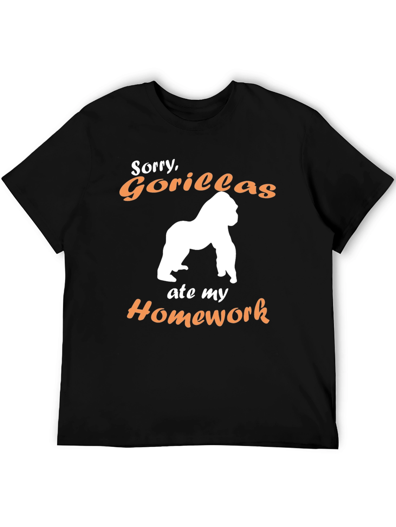 Funny Gorilla Ate My Homework Graphic Tee