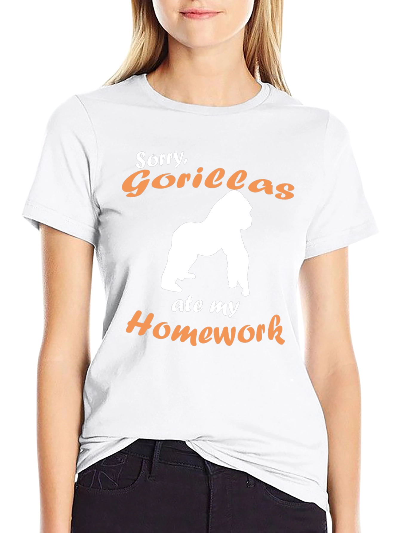 Funny Gorilla Ate My Homework Graphic Tee