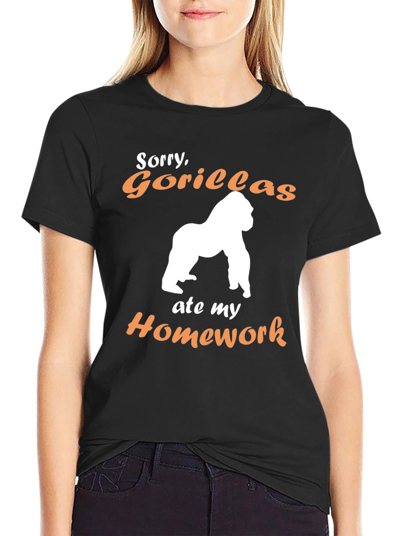 Funny Gorilla Ate My Homework Graphic Tee