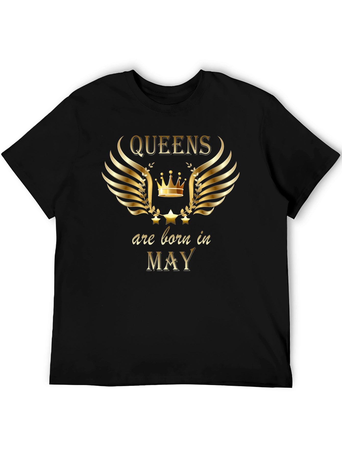 Queens Born in May Black Graphic Tee
