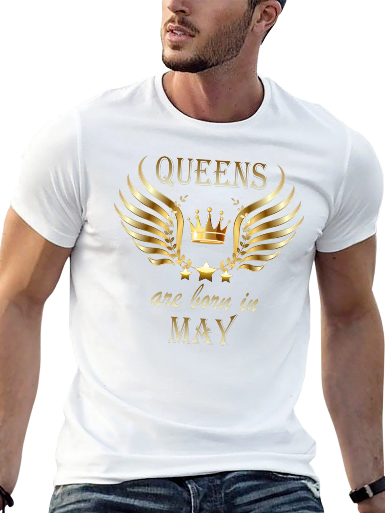 Queens Born in May Black Graphic Tee