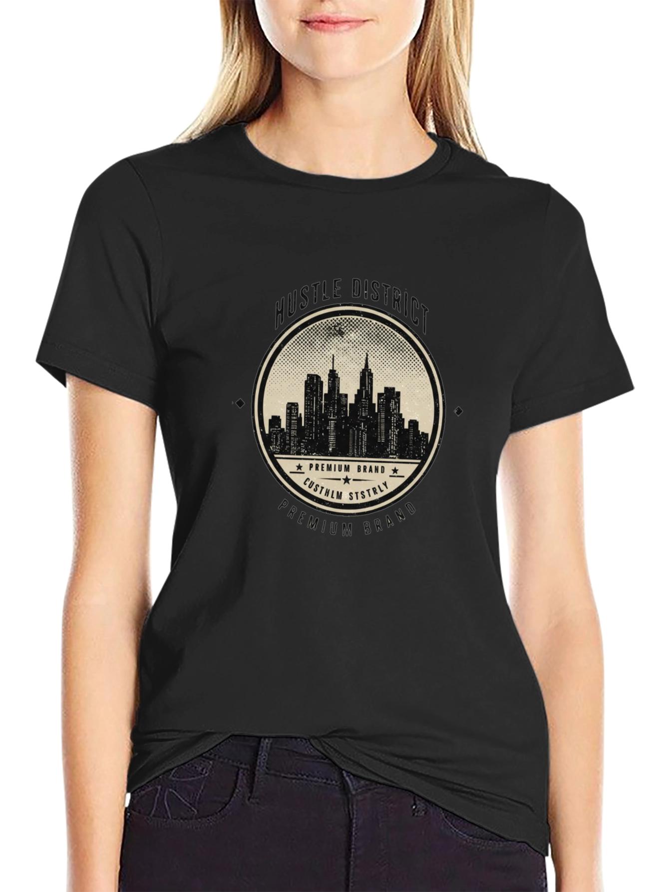 Urban Skyline Premium Brand Black T-Shirt