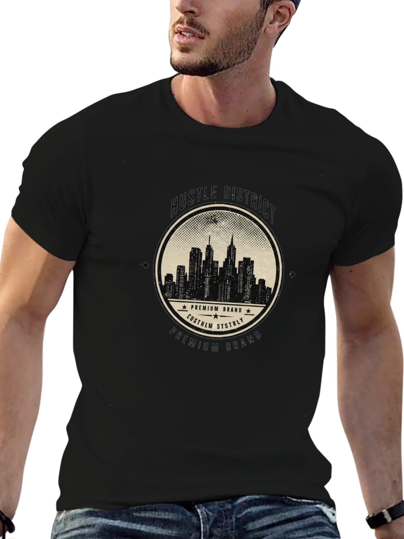 Urban Skyline Premium Brand Black T-Shirt