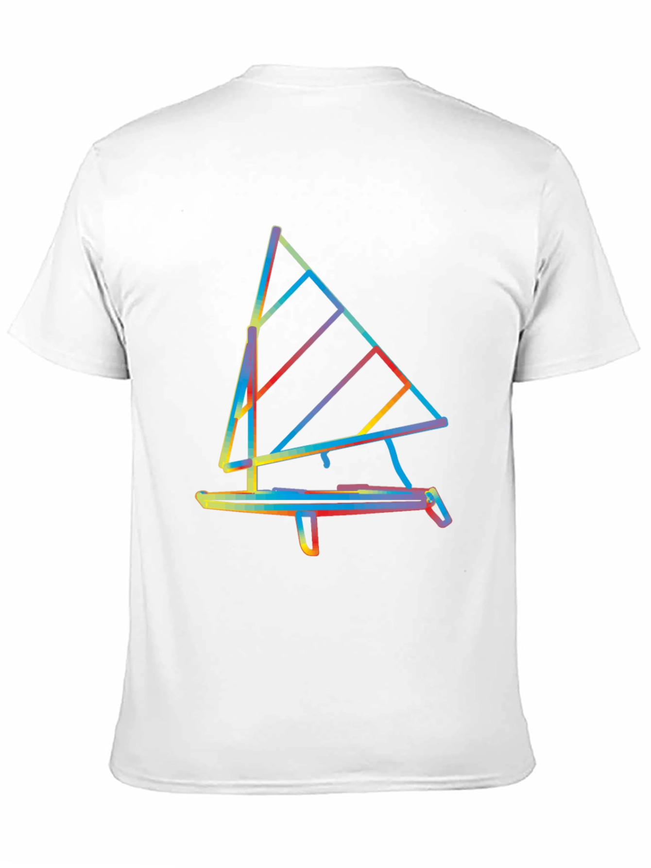 Abstract Windsurf Graphic Tee - Stylish Black T-Shirt