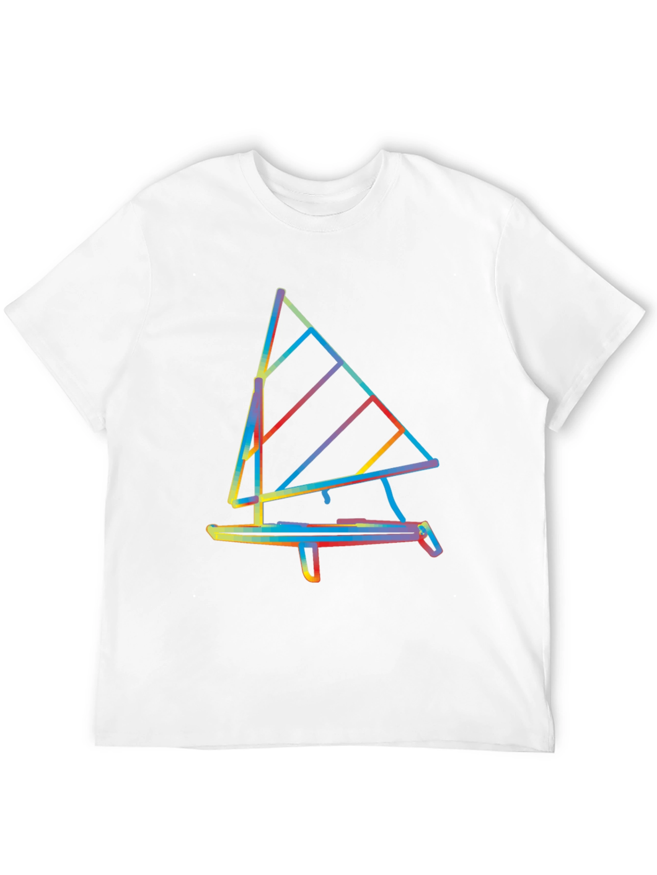 Abstract Windsurf Graphic Tee - Stylish Black T-Shirt