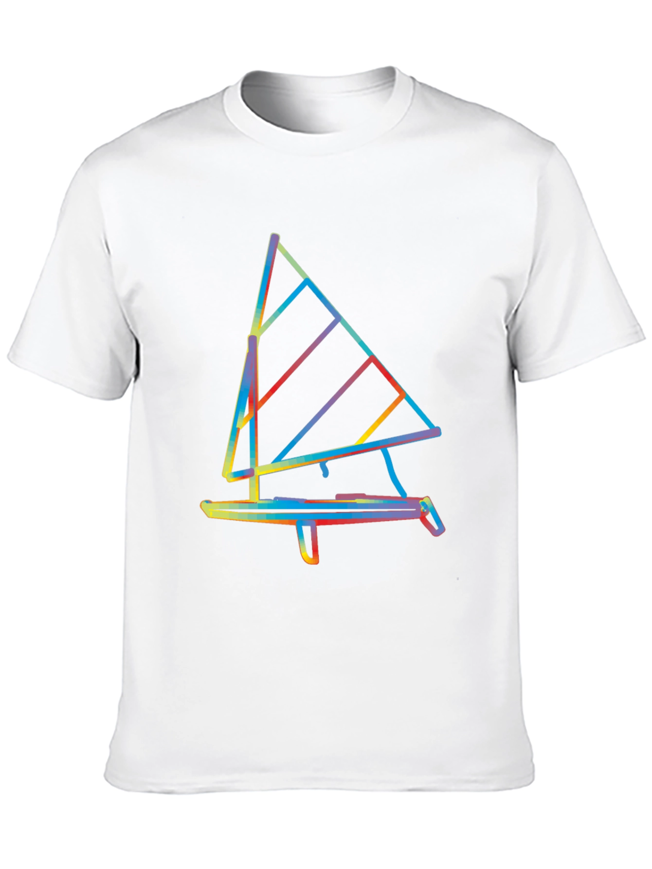 Abstract Windsurf Graphic Tee - Stylish Black T-Shirt