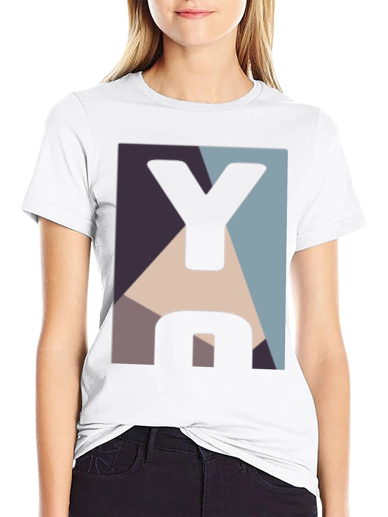 Geometric Y Graphic Black T-Shirt