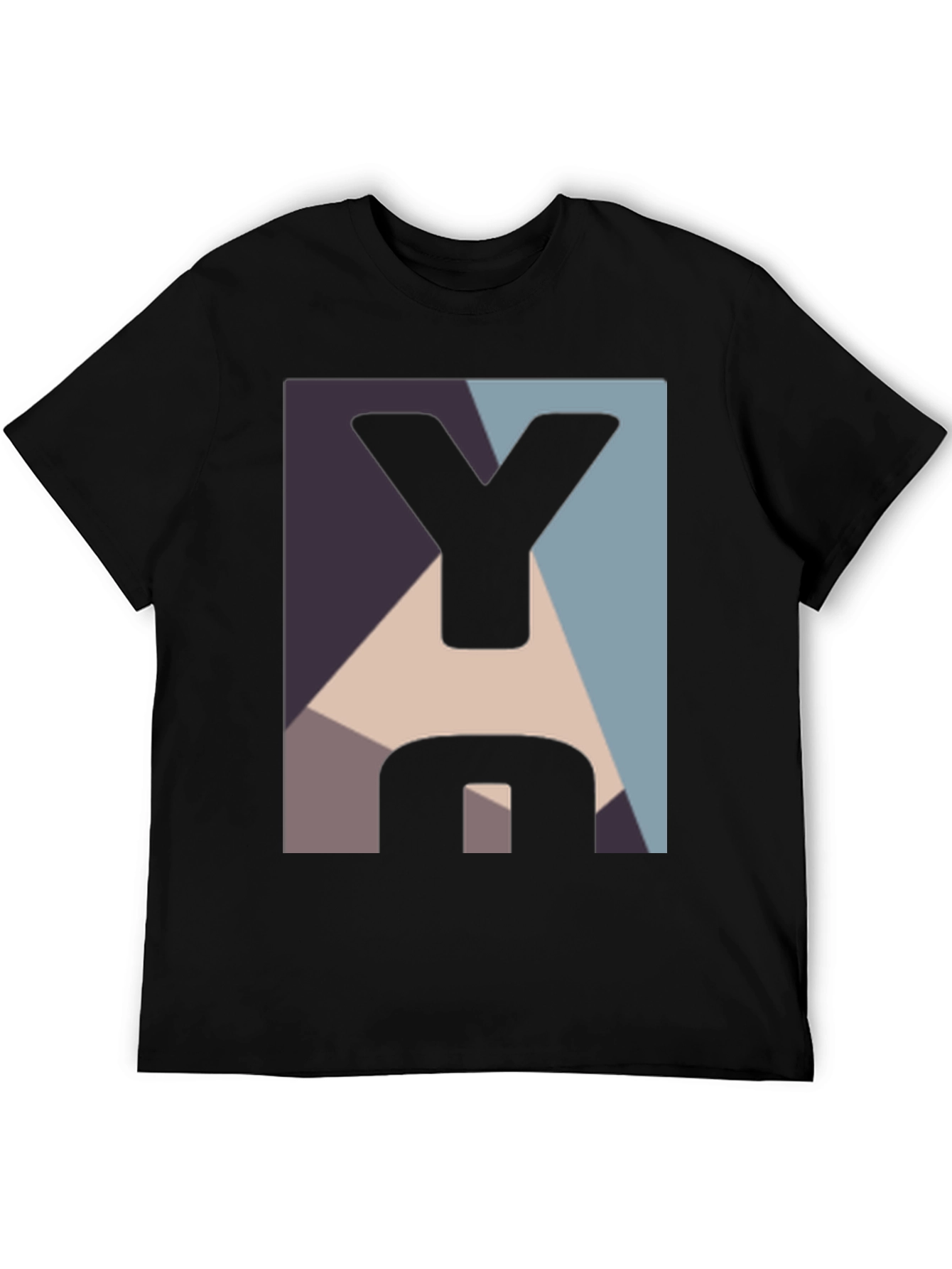 Geometric Y Graphic Black T-Shirt