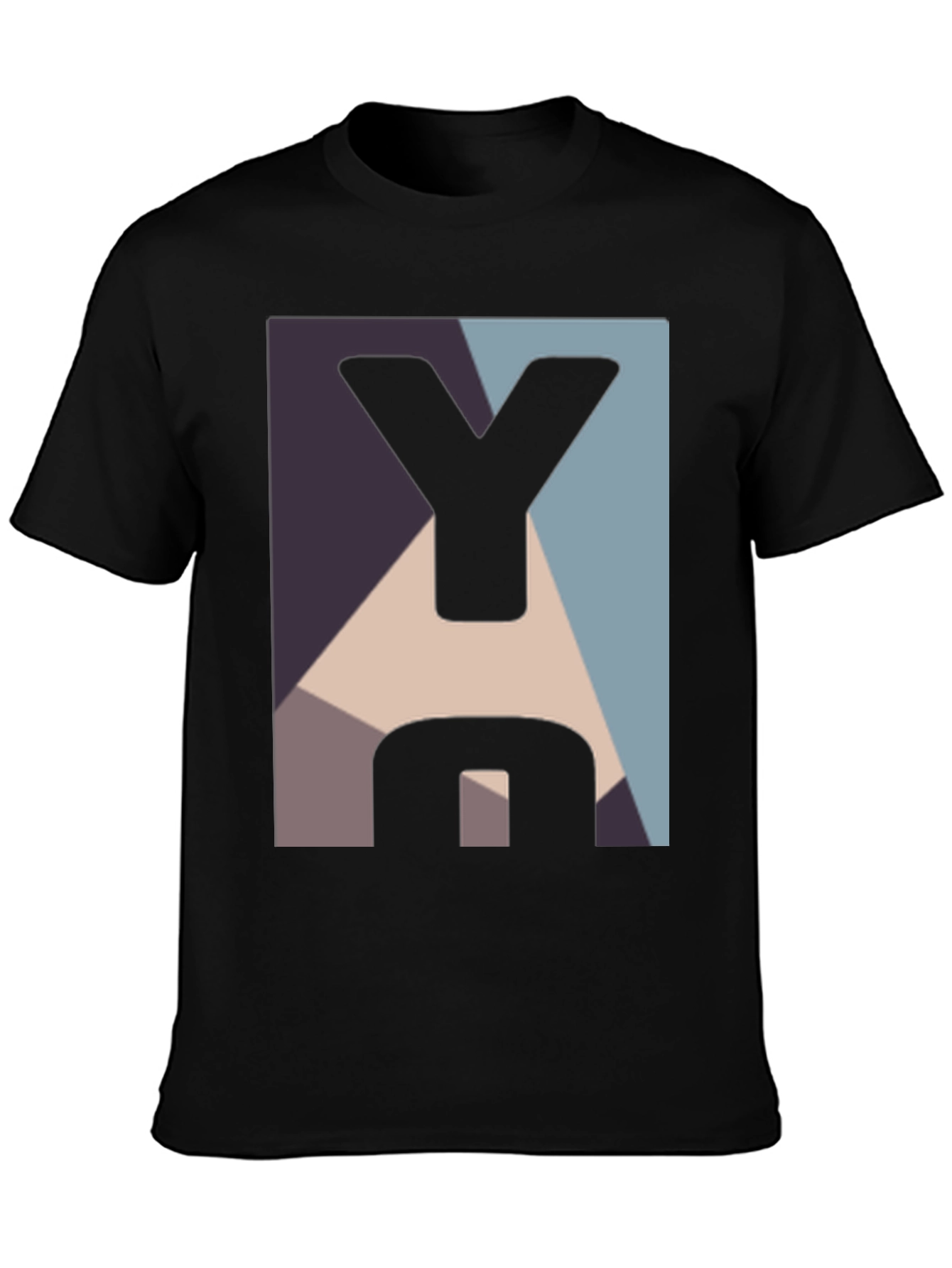 Geometric Y Graphic Black T-Shirt