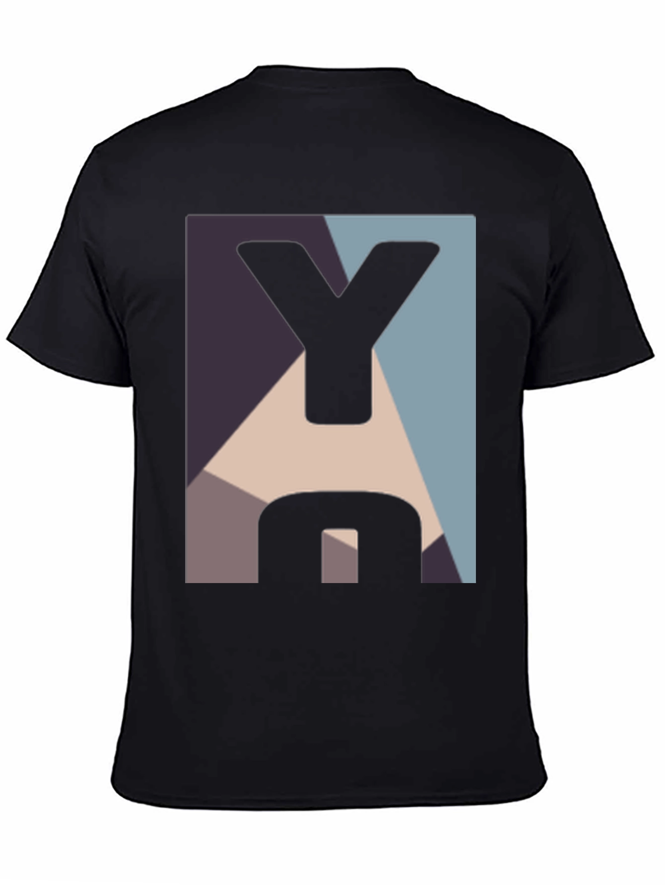 Geometric Y Graphic Black T-Shirt
