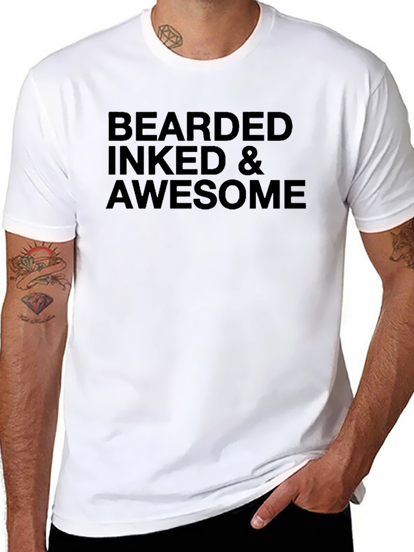 Bearded Inked & Awesome Graphic Tee