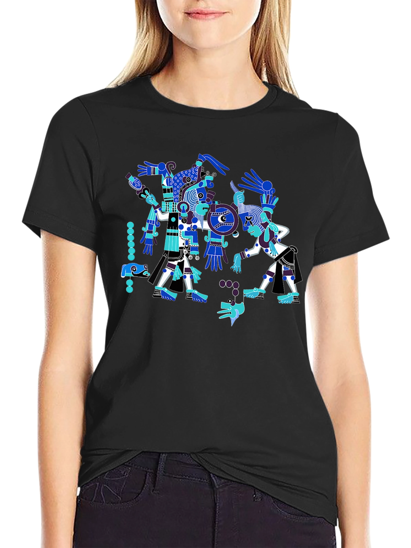 Aztec Art T-Shirt - Black