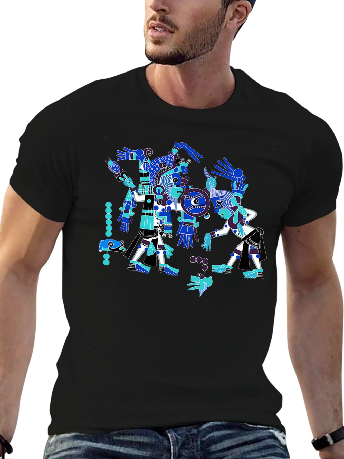 Aztec Art T-Shirt - Black