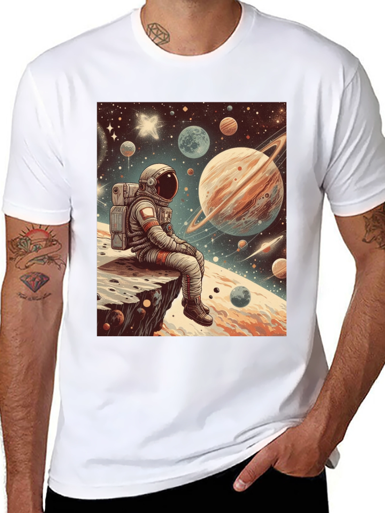 Astronaut Space Print T-Shirt
