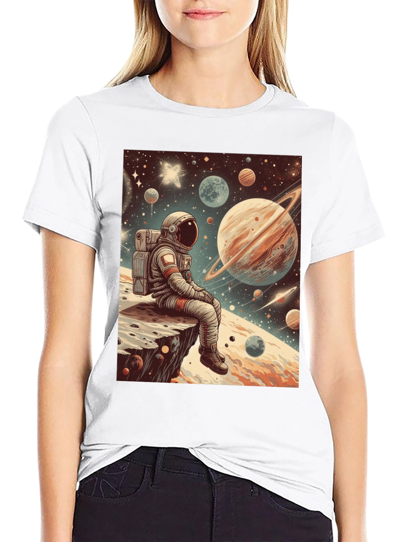 Astronaut Space Print T-Shirt