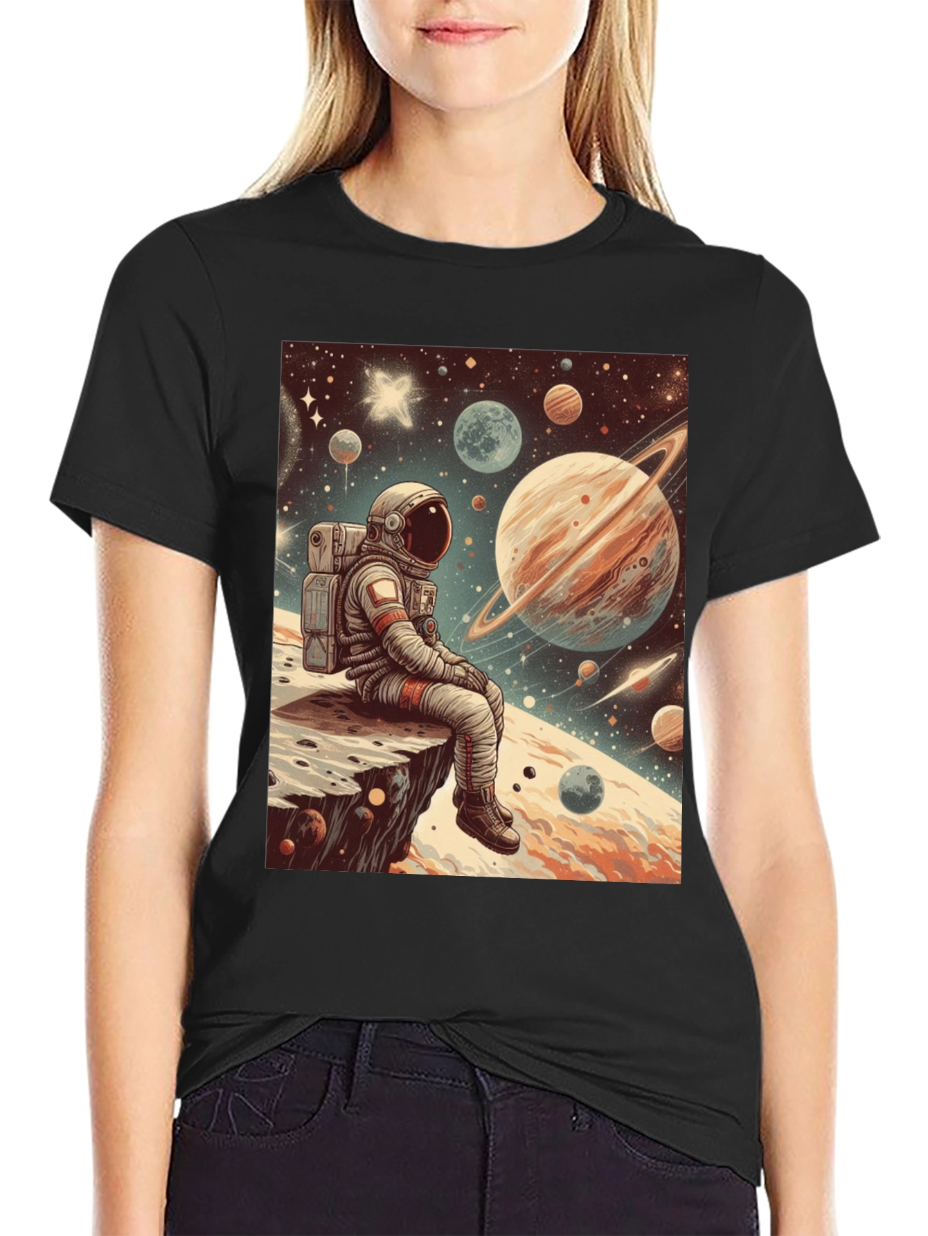 Astronaut Space Print T-Shirt