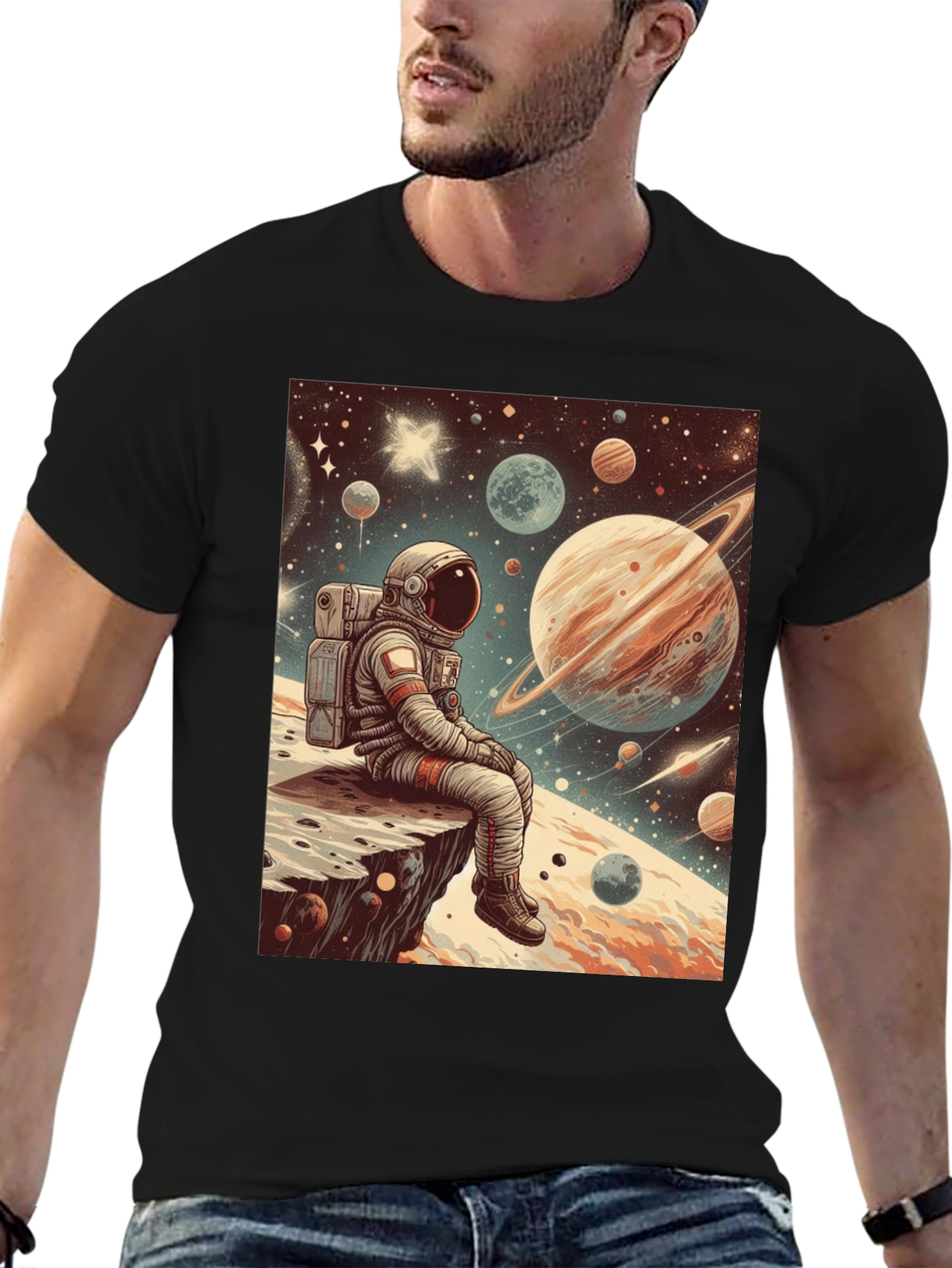 Astronaut Space Print T-Shirt