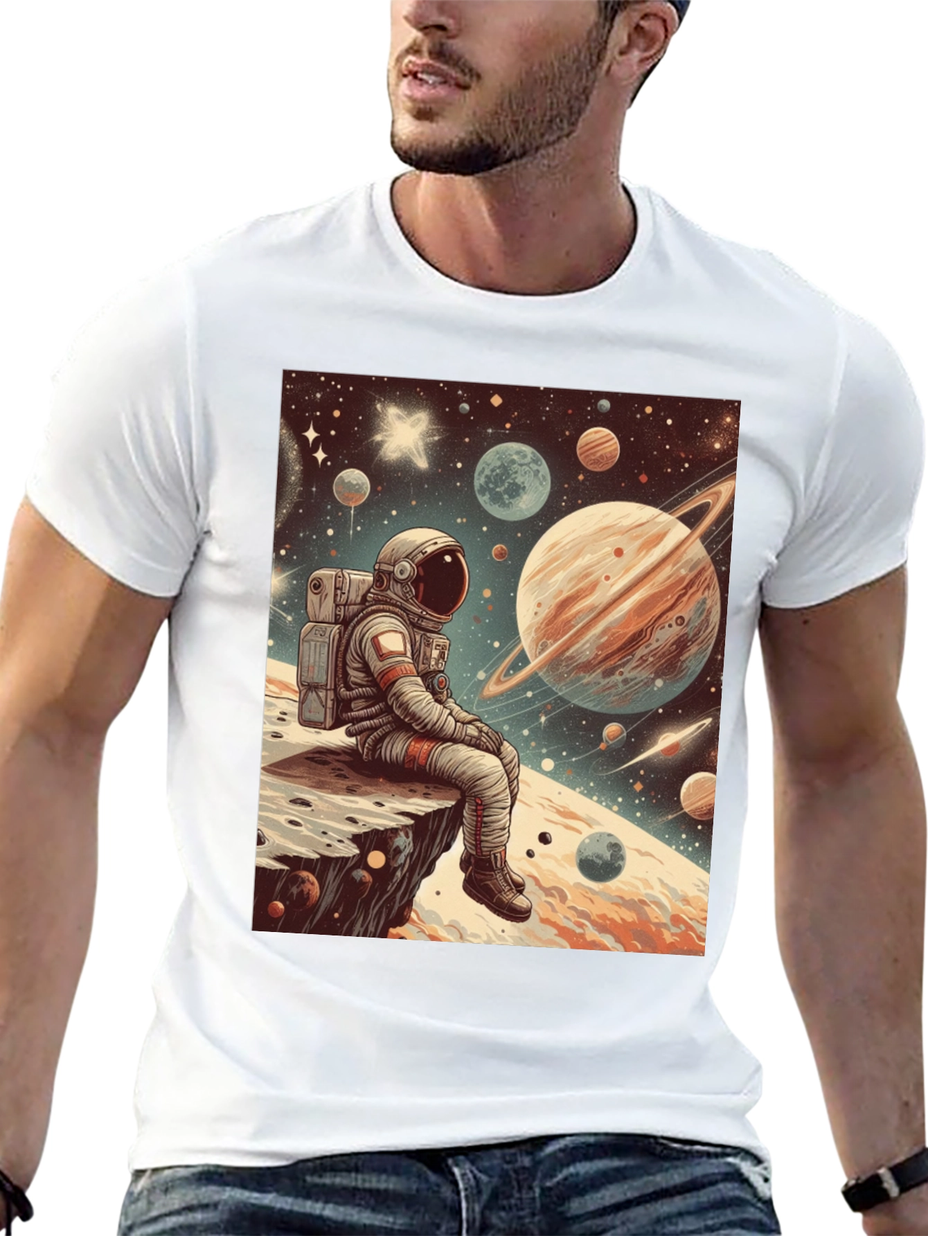 Astronaut Space Print T-Shirt