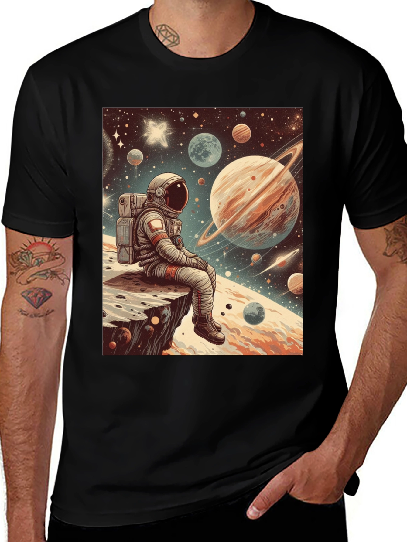 Astronaut Space Print T-Shirt